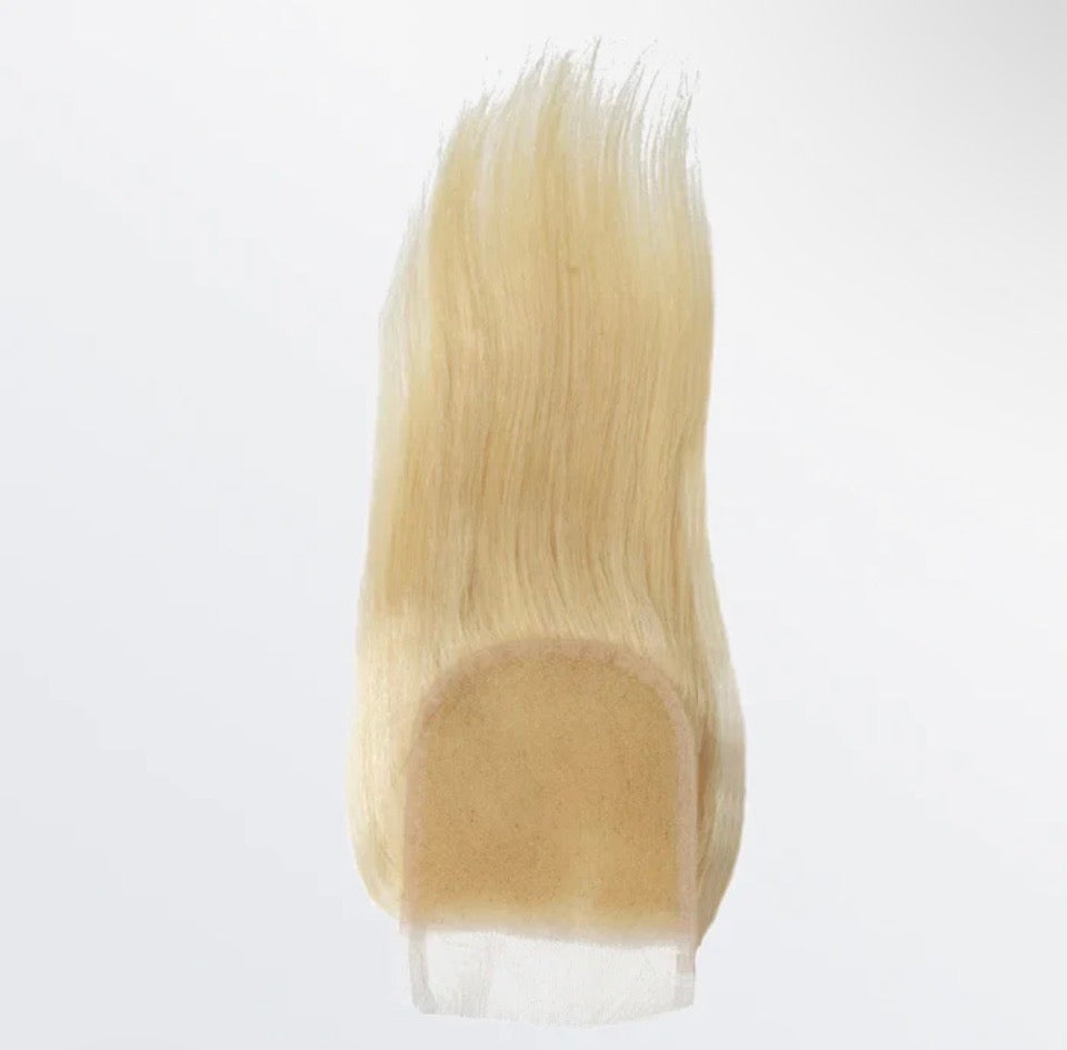 613 Blonde 4x4 Lace Closure — Straight Free Part