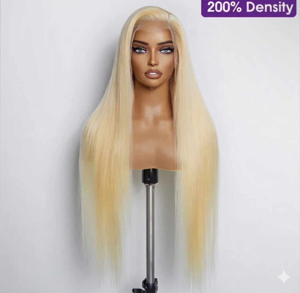 613 Blonde Straight 13x4 Lace Frontal Wig — 200% Density