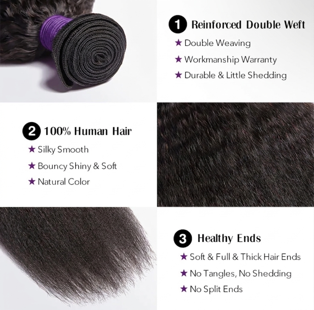 Kinky Straight Virgin Hair Bundles
