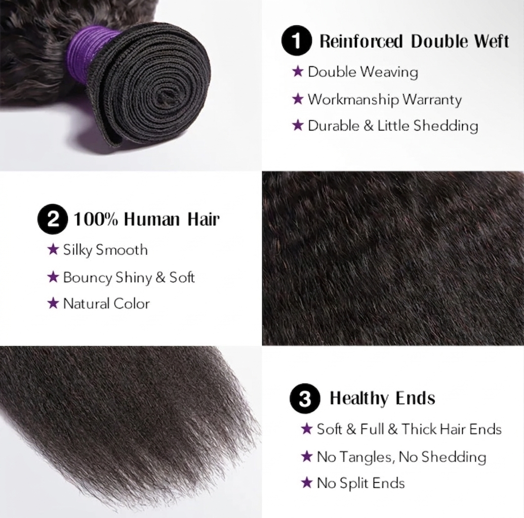 Kinky Straight Virgin Hair Bundles